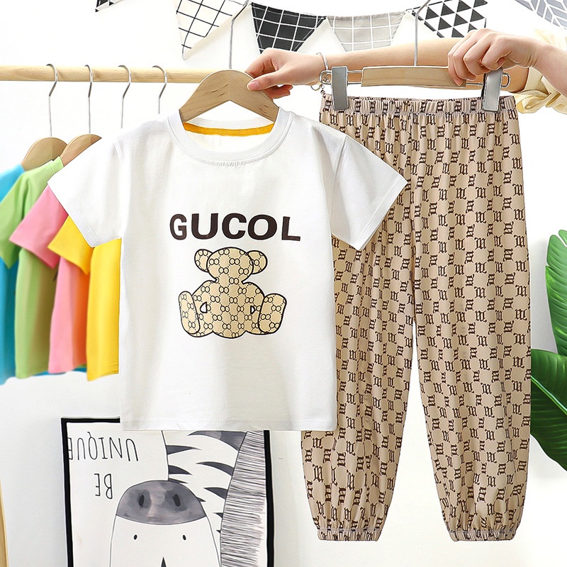 Setelan Anak Impor / Setelan Baju Anak / Setelan Kaos Anak Teddy Bear / Set Baju Anak Motif Beruang / Baju Anak Keren