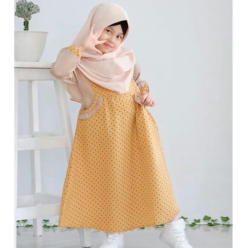 Odelia Kids Hijau Wardah 7-9 Thn Free Hijab Gamis Anak Sd Terbaru Busana Muslim Ngaji Lebaran Ramadh