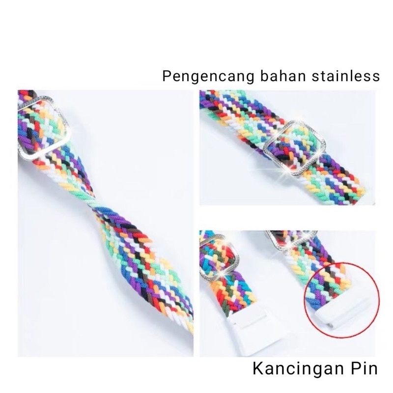 Strap Huawei Band 7 Nilon Tali Huawei Band 7 Nilon Bahan Kancing Stainless