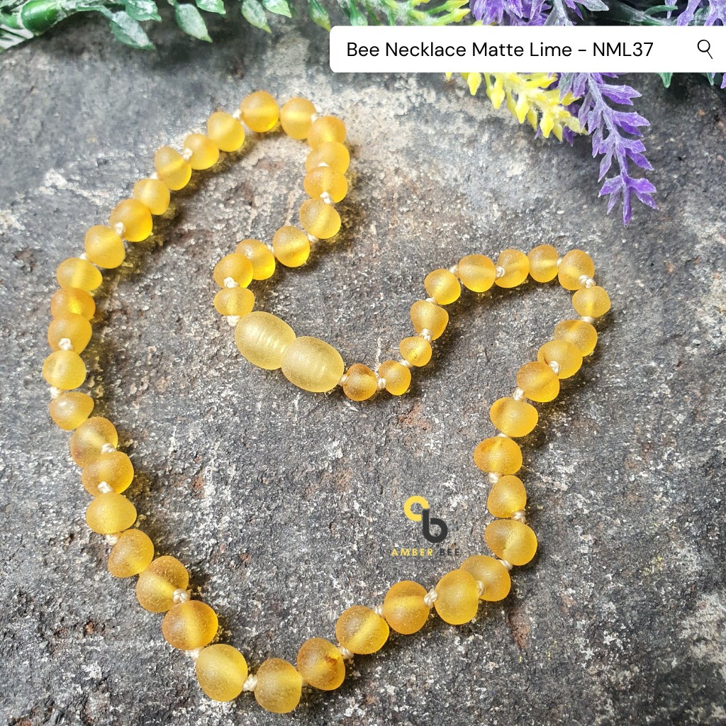 Kalung Amber Anak Premium Matte Lemon Fresh NML37 By Amber Bee