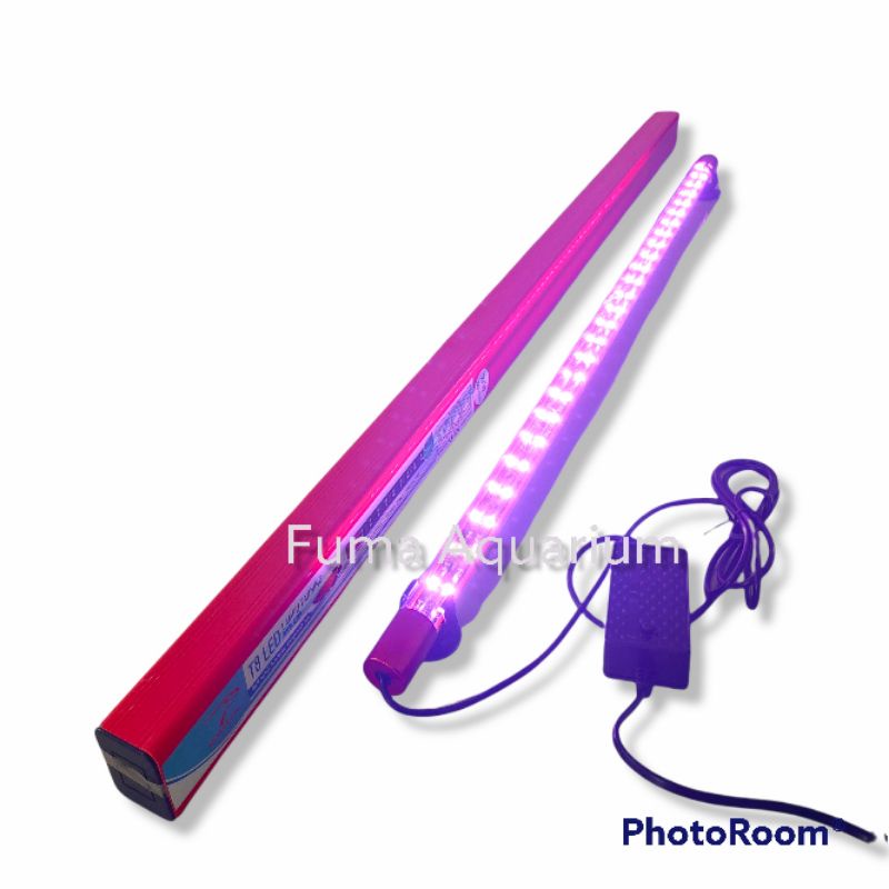 LAMPU ROSSTON T8-1000 LED TANNING VIEW LAMPU ARWANA RED 7watt Double Row Pink