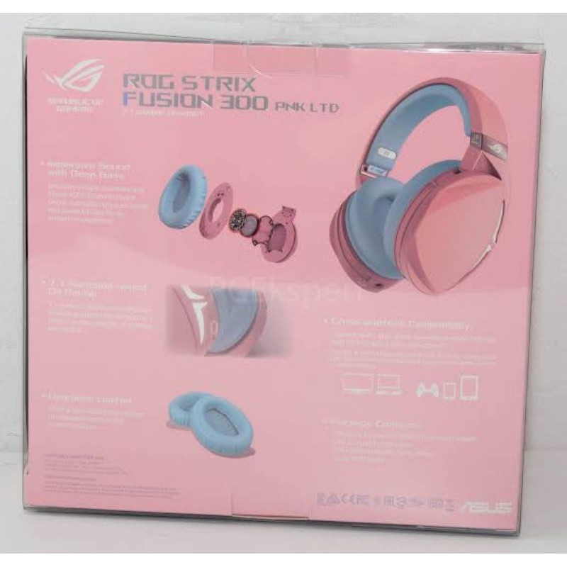 Headset Gaming ASUS ROG Strix Fusion 300 PNK LTD 7.1 Headset PINK - Headphone Gaming PINK