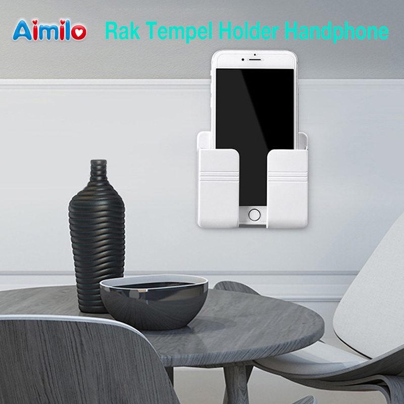 Rak Tempel Holder Handphone | Holder Tempel Dinding HP dan Remote | High Quality Phone Holder Stick on Wall | Penggenggam Handphone dengan Lem untuk Dinding dan Juga untuk Remote