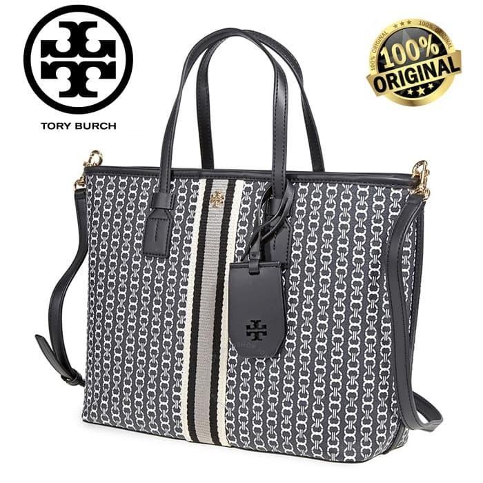 TB TORY BURCH GEMINI LINK CANVAS SMALL TOP-ZIP TOTE 100% AUTHENTIC