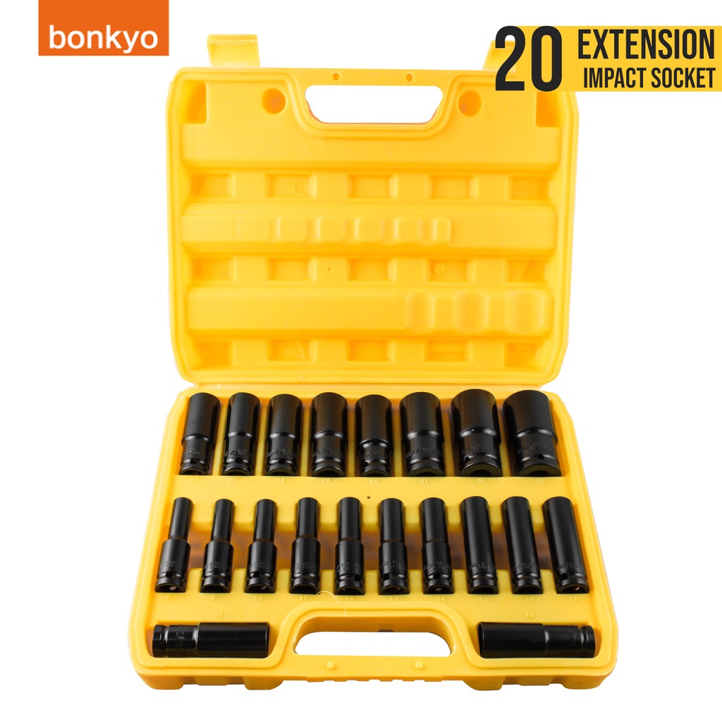 Bonkyo  Mata Socket Extention Impact Socket 10 pcs 1/2 Inch - Impact Socket 8mm - 24mm