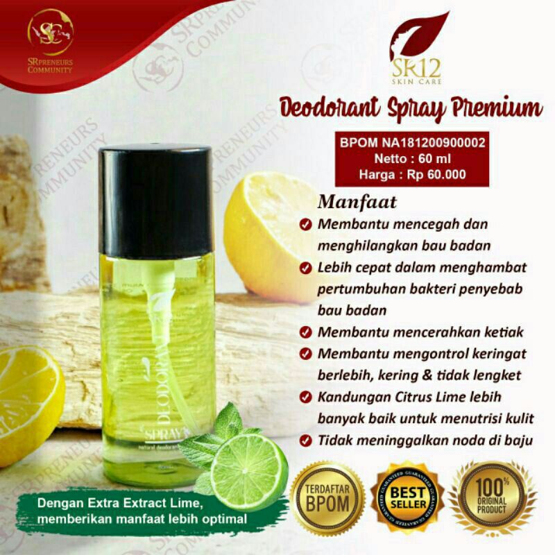 DEODORAN PREMIUM SR12/DEODORAN SR12/DEO SR12/DEODORAN PENCERAH KETIAK/PENCERAH KETIAK/DEO PENCERAH