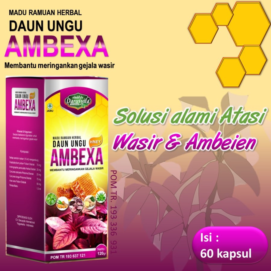 

Ambexa - Kapsul Daun Ungu Pereda Ambeien & Wasir