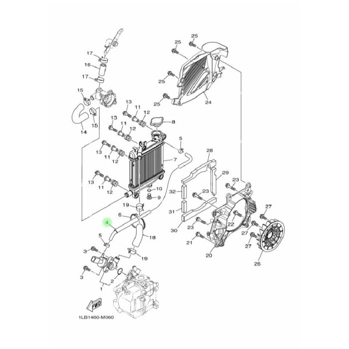 Selang Hawa Radiator Xeon RC 1LB-E2463-00 Yamaha Genuine Parts ORIGINAL Original original