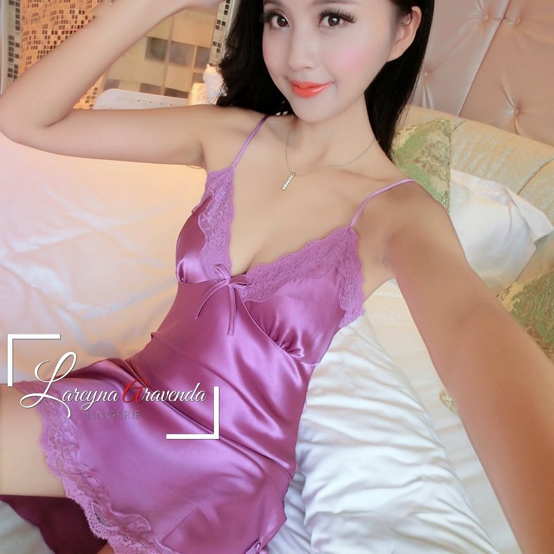 Lareyna Aravenda Set Lingerie + CD Sexy Model Daster Satin Lace LG170