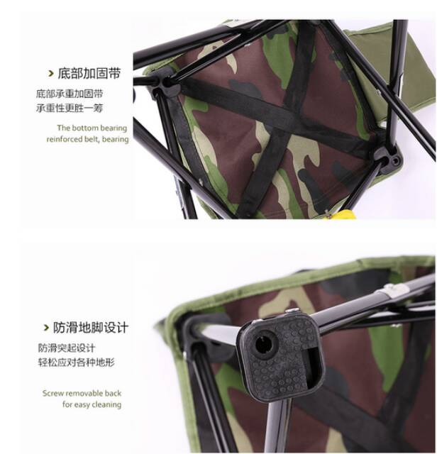 Kursi Lipat Kotak Desain Army - Army Green ( OMHAODAG)