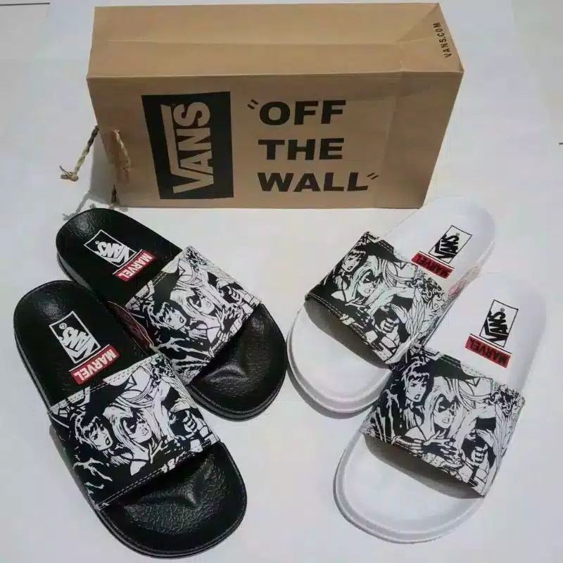 Sandal Selop Pria VANS MARVEL Sendal Slop Hitam