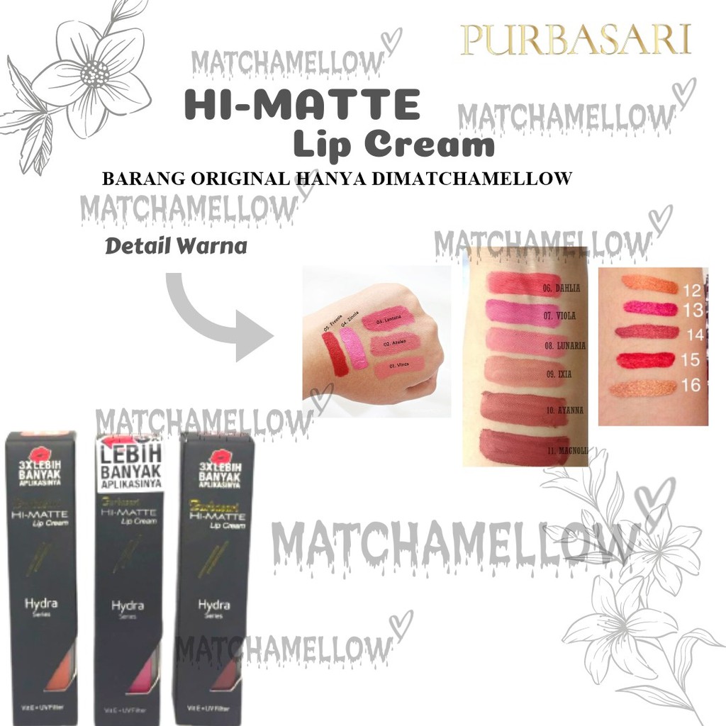 ❄️MATCHA❄️ PURBASARI HI-MATTE LIP CREAM - LIP CREAM MATTE PURBASARI BPOM ORIGINAL