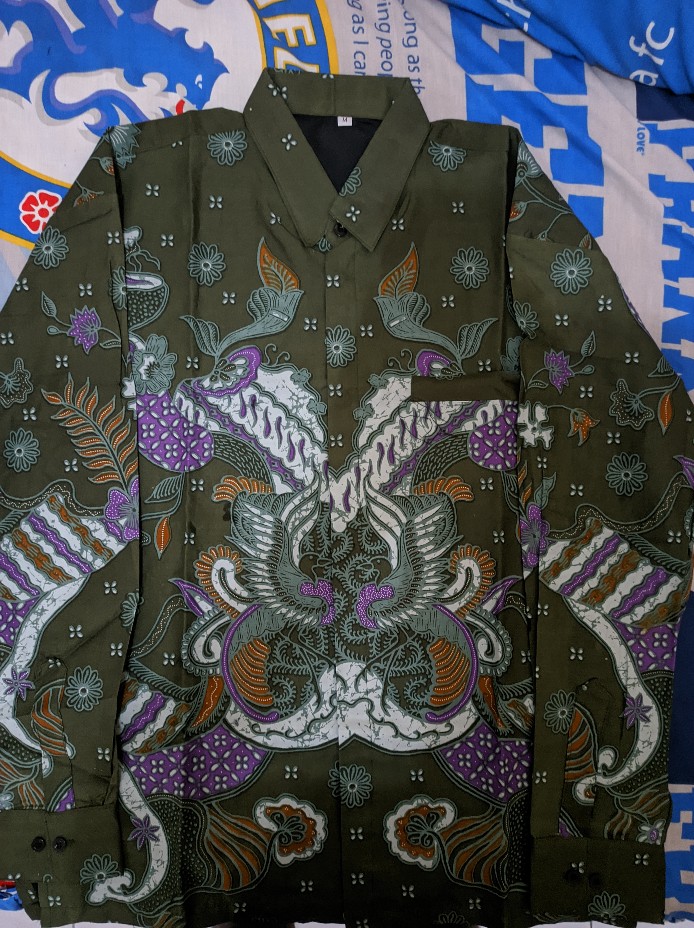 Daryata Hijau Kemeja Batik Pria Panjang Full Furing By Anjani