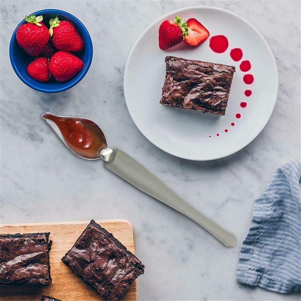 Sendok Dekorasi Koki Nanas Alat Dapur Sendok Dessert Stainless Steel Lukisan Pensil Sendok Saos Lukisan Seni Pensil Gambar Desain