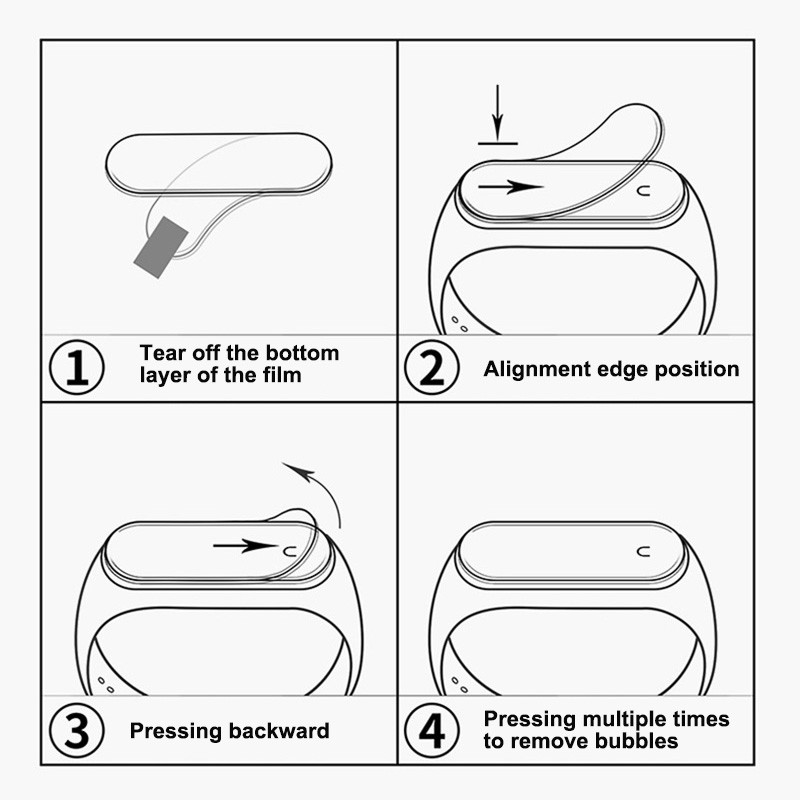 Xiaomi Mi Band 3 4 5 6 7 8 Pelindung Layar Miband Smart Wristband TPU Film Pelindung Cover