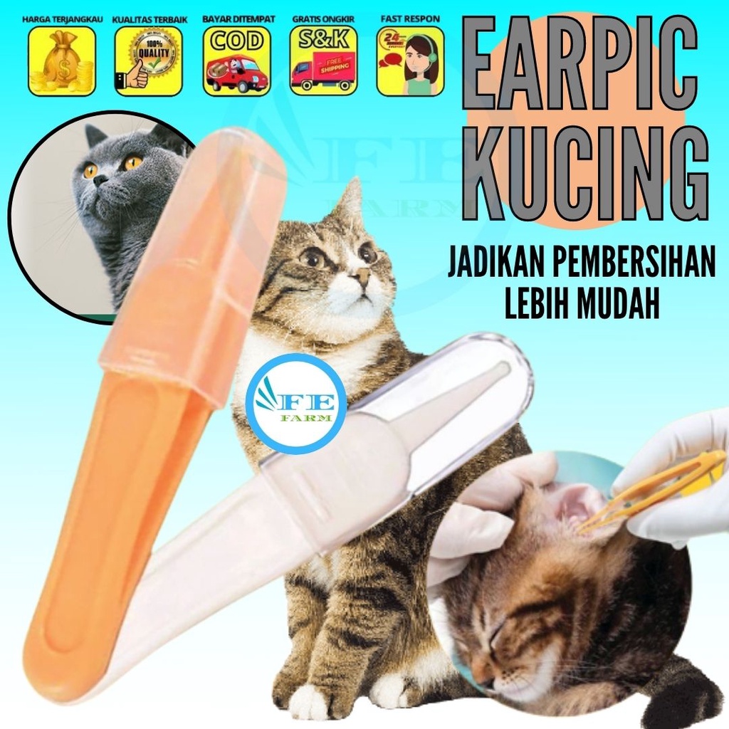 Pembersih Telinga Kucing Earpik Kuping Kucing Membersihkan Kotoran Sampai ke Sela-Sela Kuping FEFARM