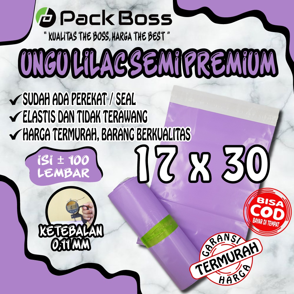

17x30 UNGU LILAC SEMI PREMIUM POLYMAILER PACKAGING ONLINE ADA PEREKAT
