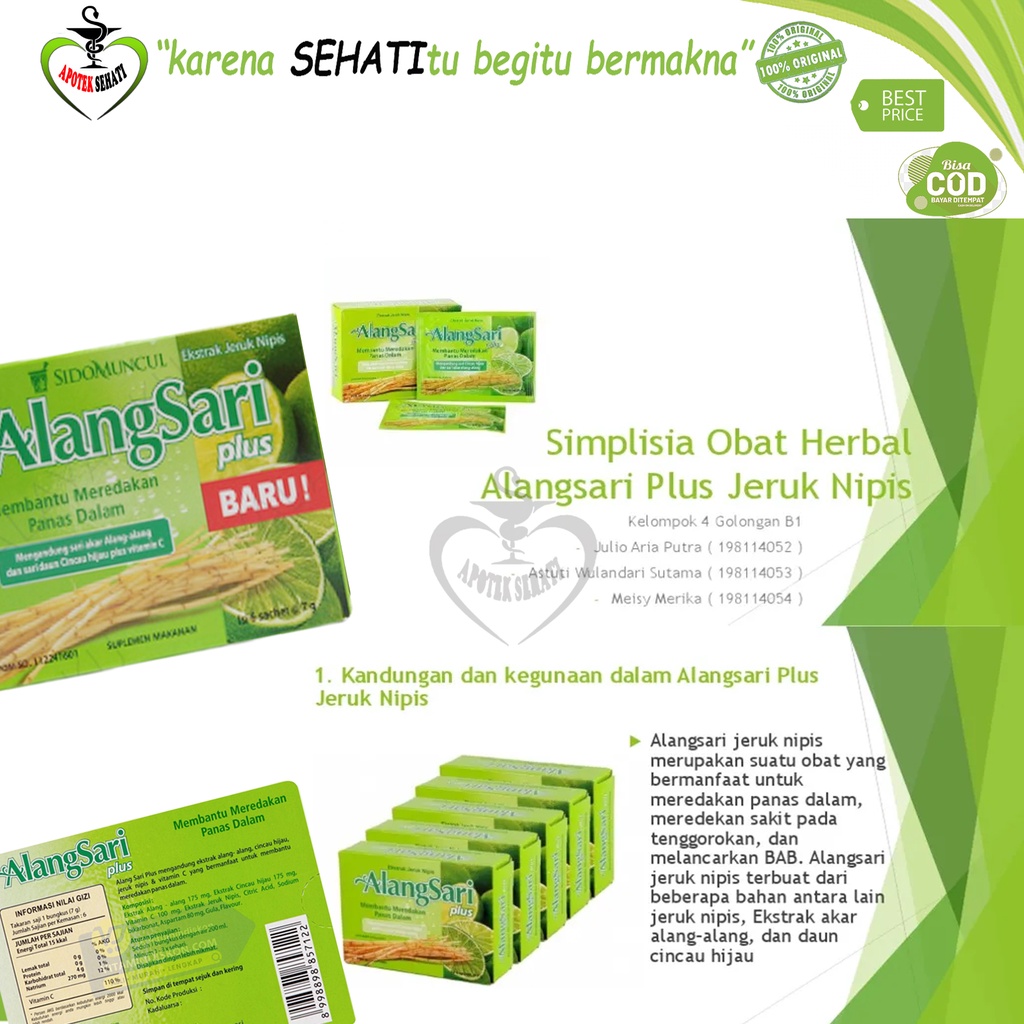 All Varian Alangsari Plus Sidomuncul 6sachet Alang Sari Sariawan Panas Dalam