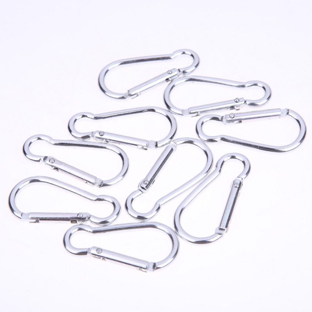 TOP Outdoor Hook Buckle Lightweight Hanger Keychain Carabiner Silver Portable Aluminum Camping Travel Kit