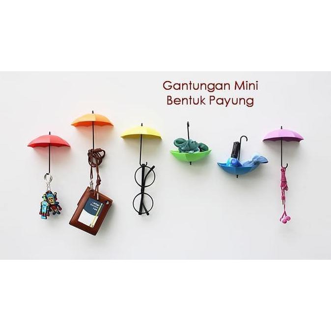 Limited Stock Set Gantungan Kunci Mini Bentuk Payung Dekorasi Tempel Dinding Isi 3 >