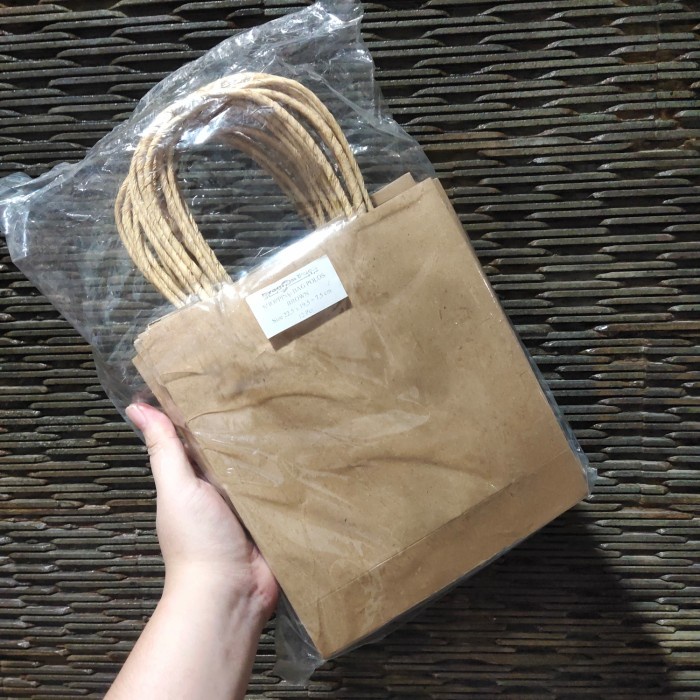 

✨ BISA COD ✨ Shopping Bag 22,5 x 19,5 x 7,5 cm Paper Bag Kantong Kertas isi 12 pcs