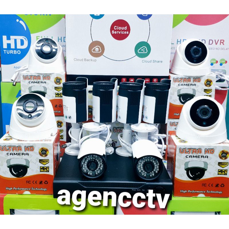 PAKET CCTV 10 KAMERA LENSA 8MP 2560P ULTRA HD IR SONY 4K +hdd  GARANSI 2THN