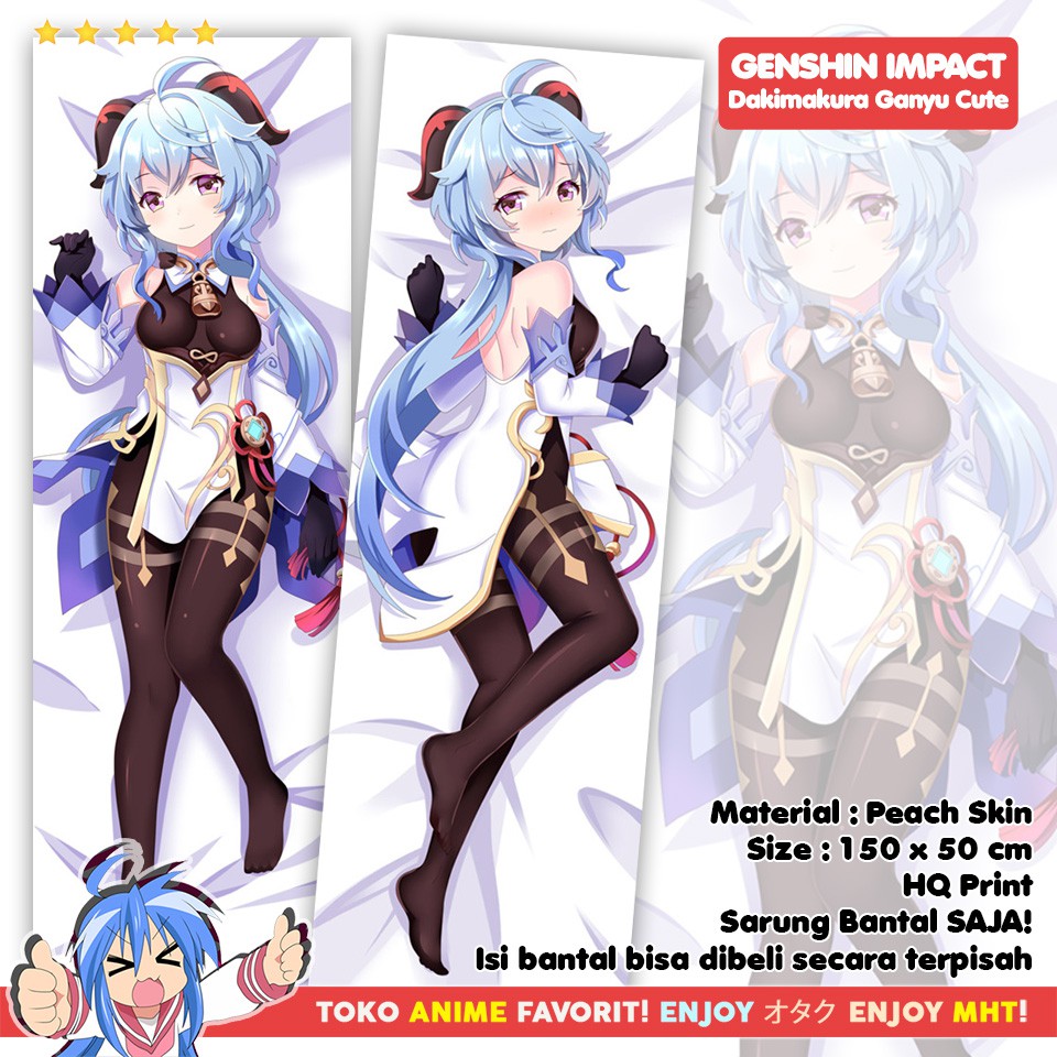 Sarung Bantal Anime Dakimakura Genshin Impact : Ganyu Cute