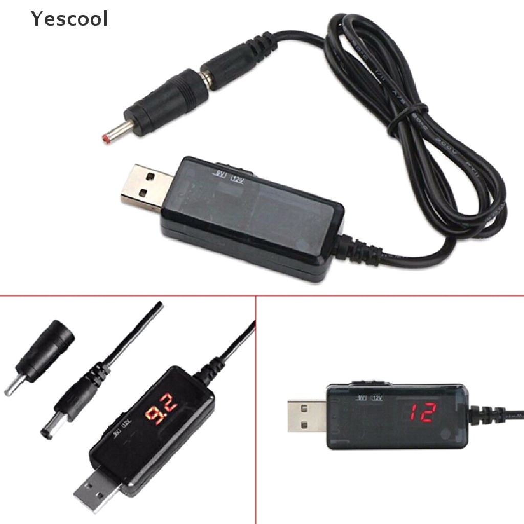 Yescool Kabel booster Usb 5V step up Ke 9V 12V 1A