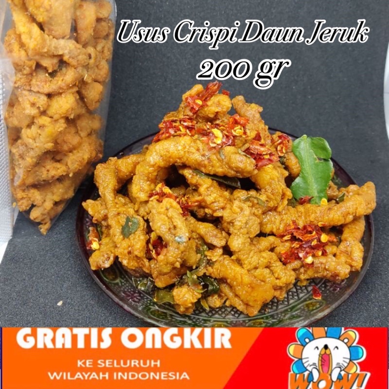 

{TERMURAH} usus ayam crispy pedas daun jeruk kriuk 200gr/ USUS PEDAS CIKRUH DAUN JERUK & ORIGINAL