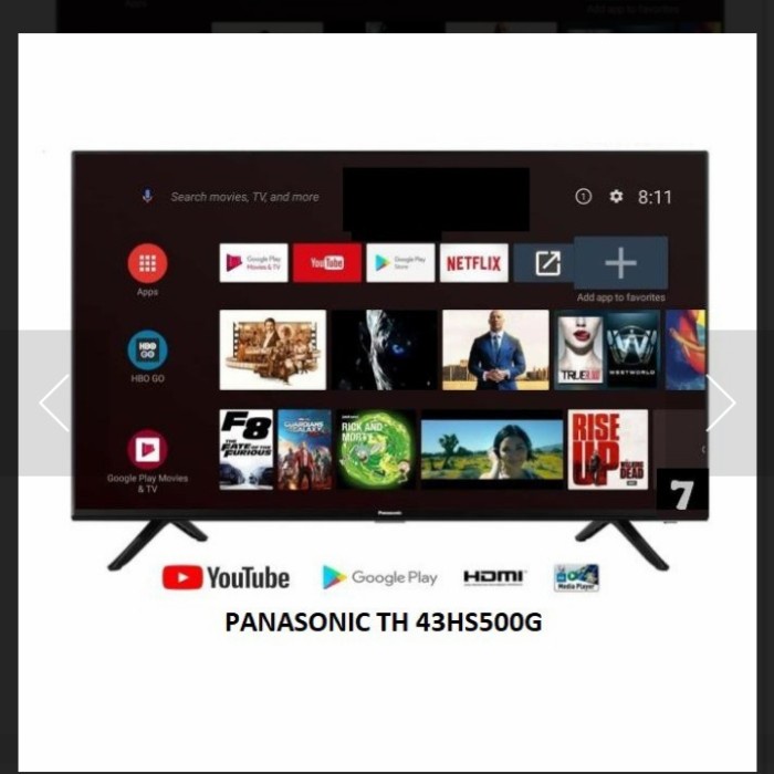 TV LED PANASONIC 43 INCH / 43" TH-43HS500G - ANDROID TV BATAM