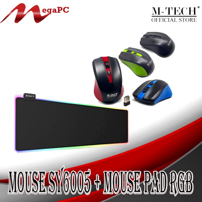 Paket Mouse M-Tech SY6005 &amp; Mouse Pad Gaming RGB