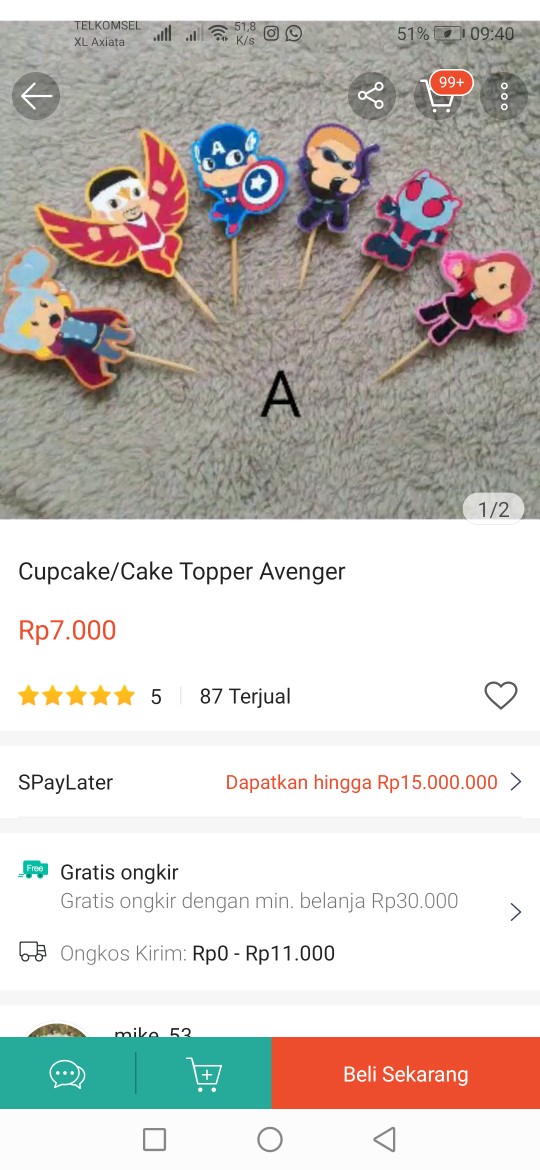 Cupcake/cake Topper Avenger