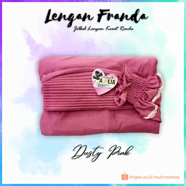 Jilbab Lengan Franda Hijab Lengan Syari Renda by Azlia-Dusty Pink