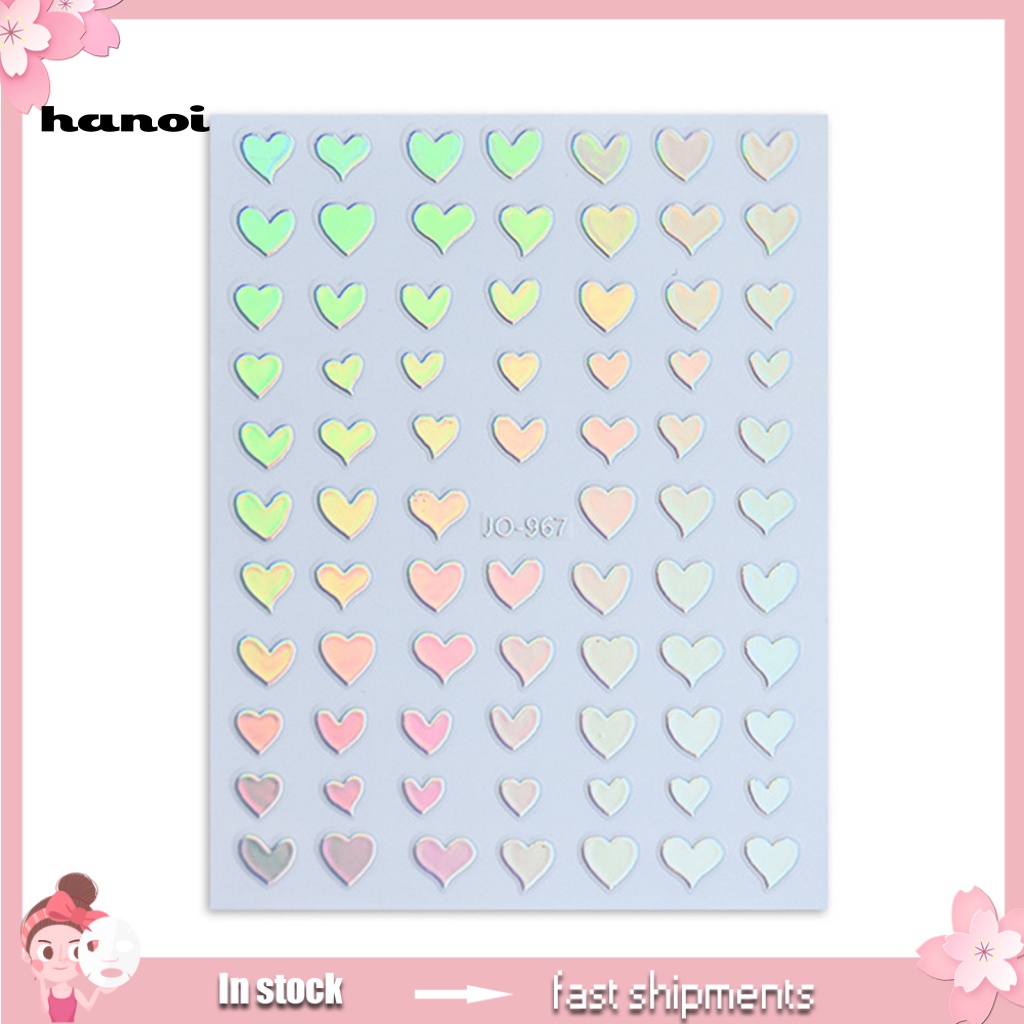 Han_stiker Kuku Motif Tulisan / Bintang Untuk Nail Art