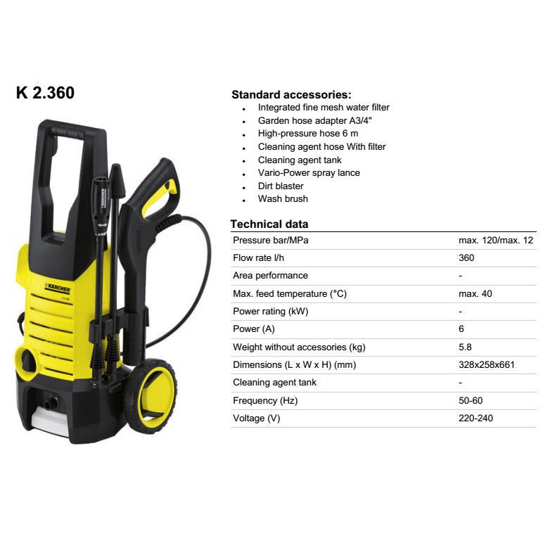 Karcher High Pressure Cleaner K 2.360 / K2.360