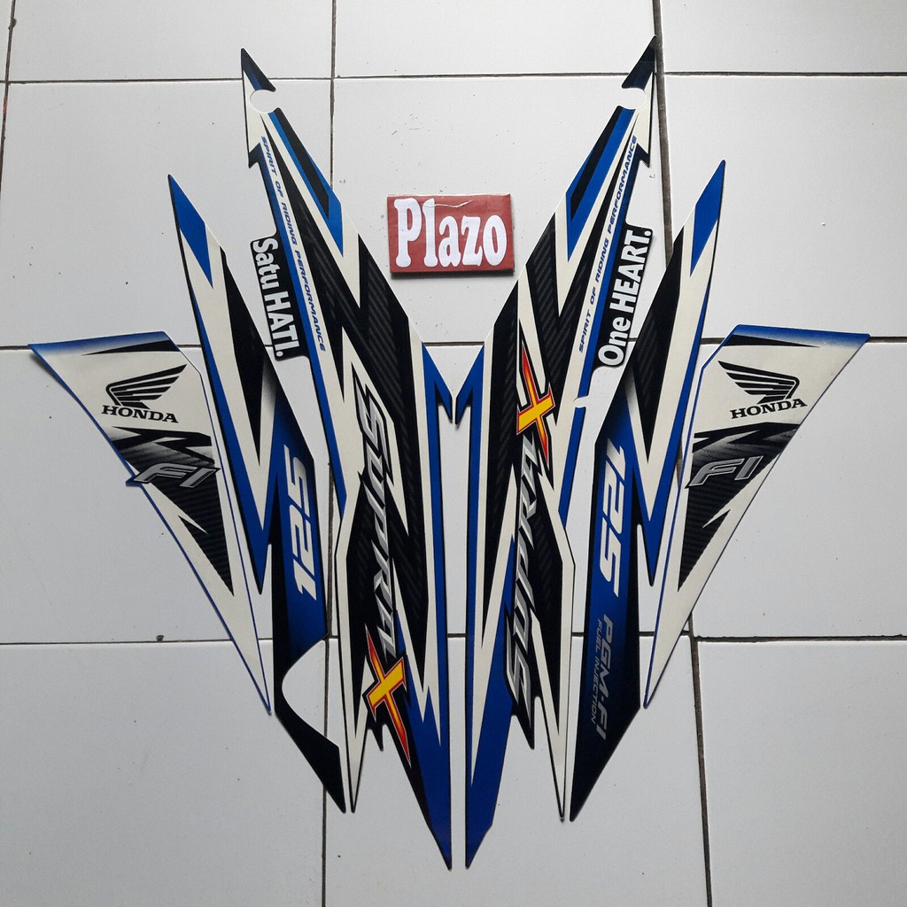 striping supra x 125 fi 2014 hitam-biru