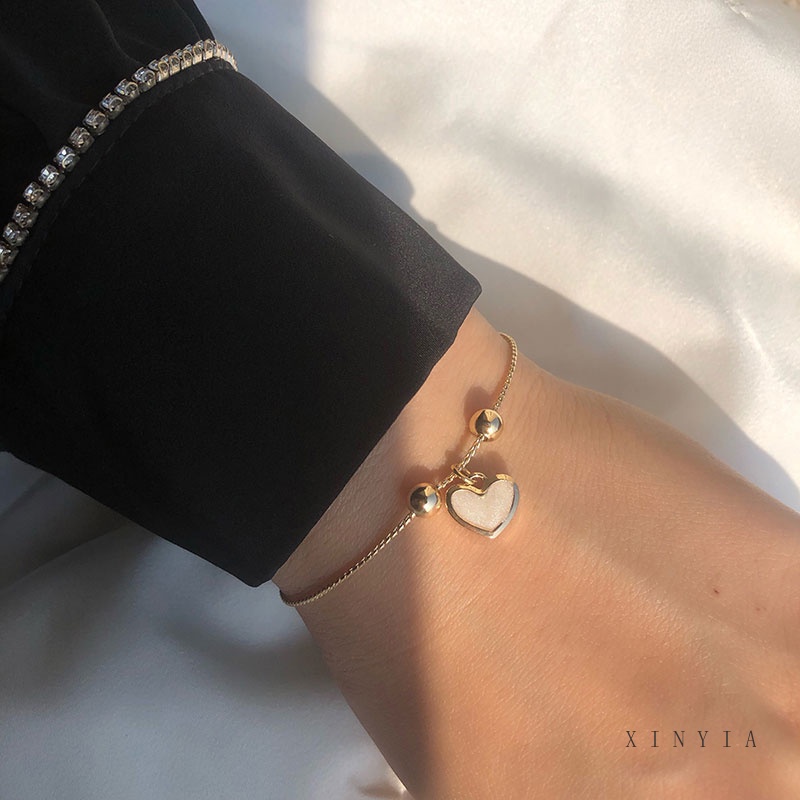 Small Fresh Love Bracelet Korean Version of Simple Jewelry Gold Bracelet Female Accessories