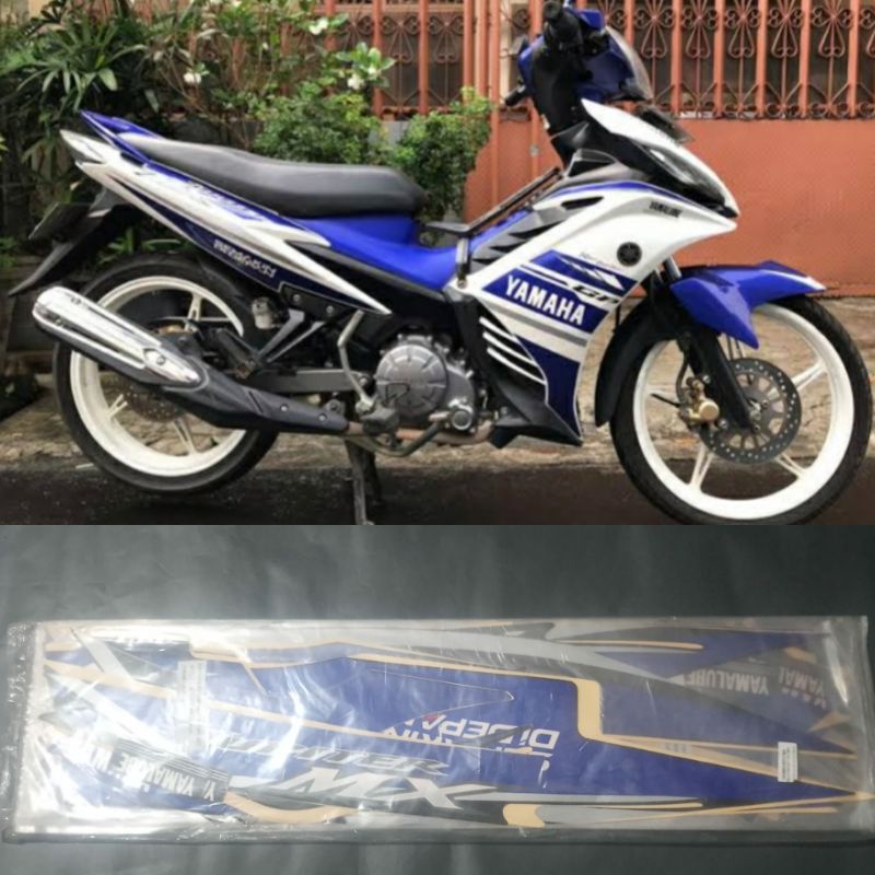 (BISA COD) Striping Jupiter MX 135 biru GP ori stiker Jupiter MX new 135 biru putih