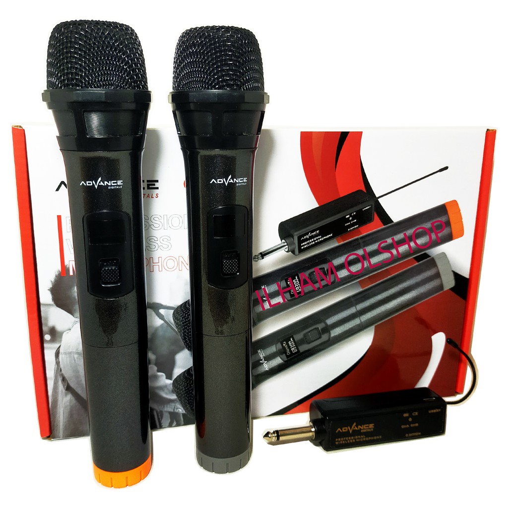 Microphone wireless Advance 201 Mic Karaoke Double Tanpa Kabel