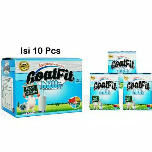 

Susu Kambing Ettawa GOATFIT Goat fit Milk Plus Royal Jelly isi 10 sachet ( Rasa Vanilla )