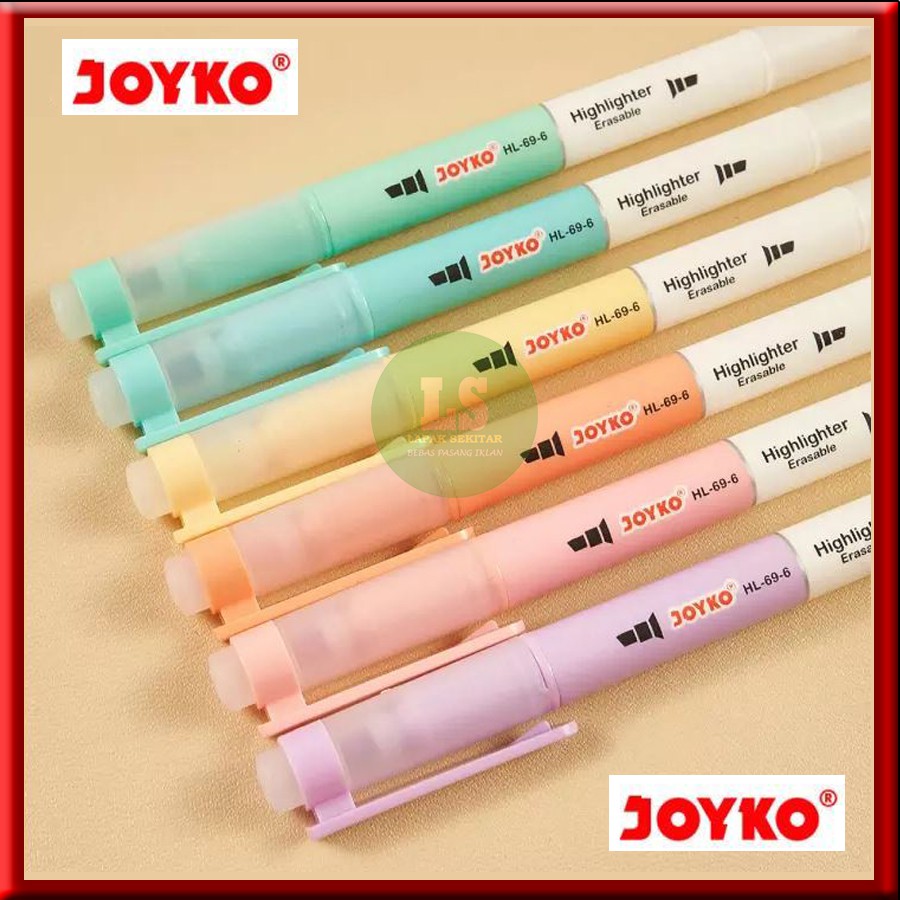 

Erasable Highlighter Penanda Dapat Dihapus - Highlighter Joyko HL-69-6