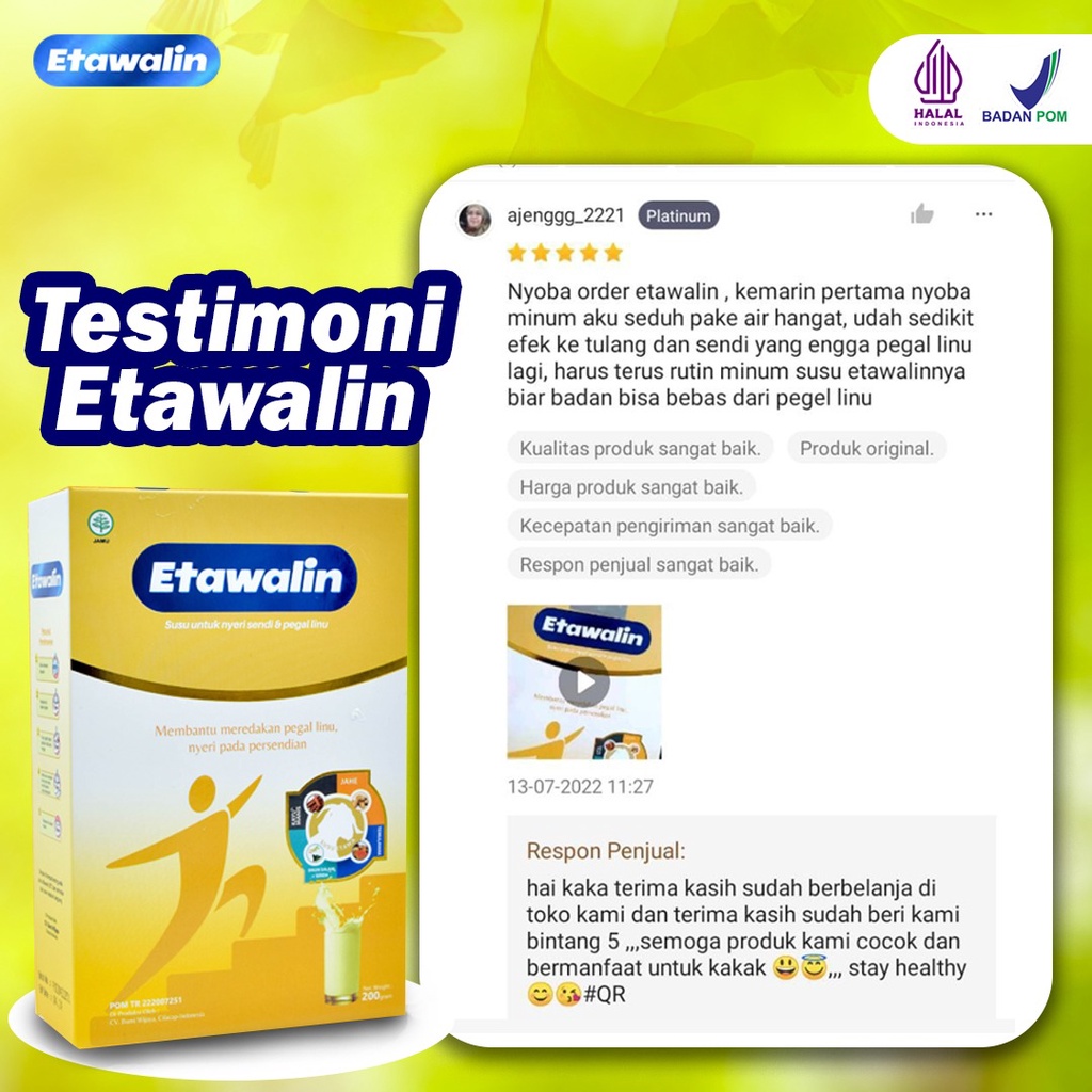 [New] Paket 2 Etawalin – Paket Sendi Sehat Susu Kambing Etawa Tingkatkan Kepadatan &amp; Kesehatan Tulang Sendi Susu Anti Asam Urat Rematik Reumatik Nyeri Sendi 250gr