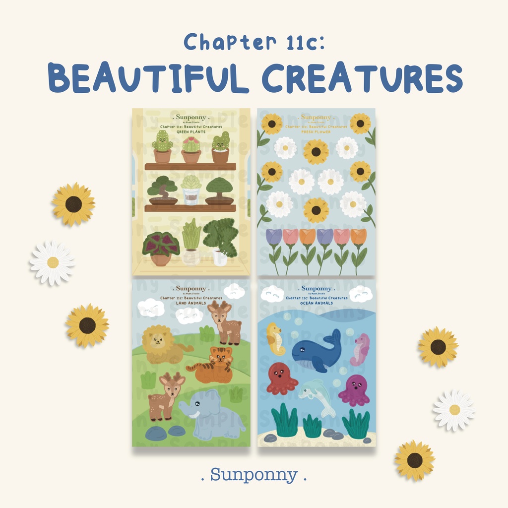 

SUNPONNY Beautiful Creature Series Sticker Sheet / Stiker Kiss Cut