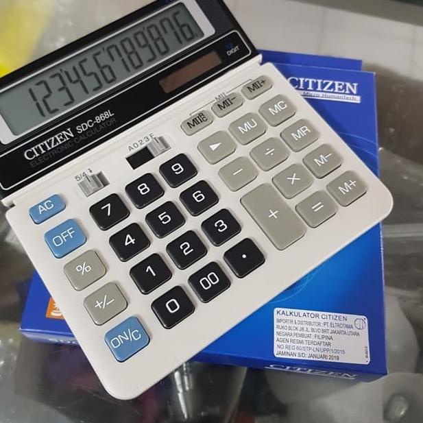 

Kalkulator 12 Digit / Calculator / Alat Hitung Citizen SDC 868L ,,
