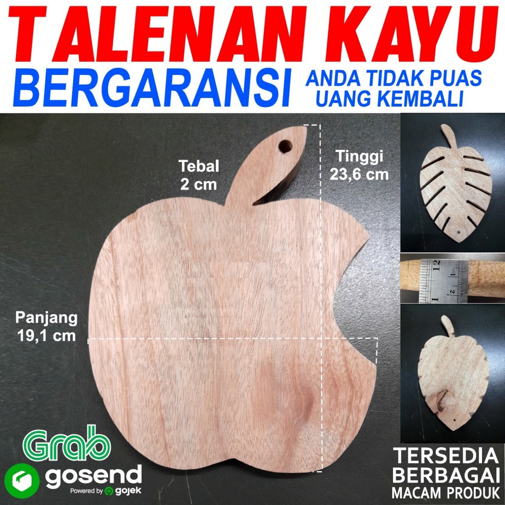 Talenan Kayu Mahoni 25 x 20 MURAH TEBAL / Wooden Cutting Board