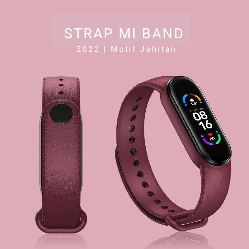 Strap Mi Band 3 /4 Tali Pengganti Xiaomi Mi Band 5 / 6 Tali Jam Motif Jahitan