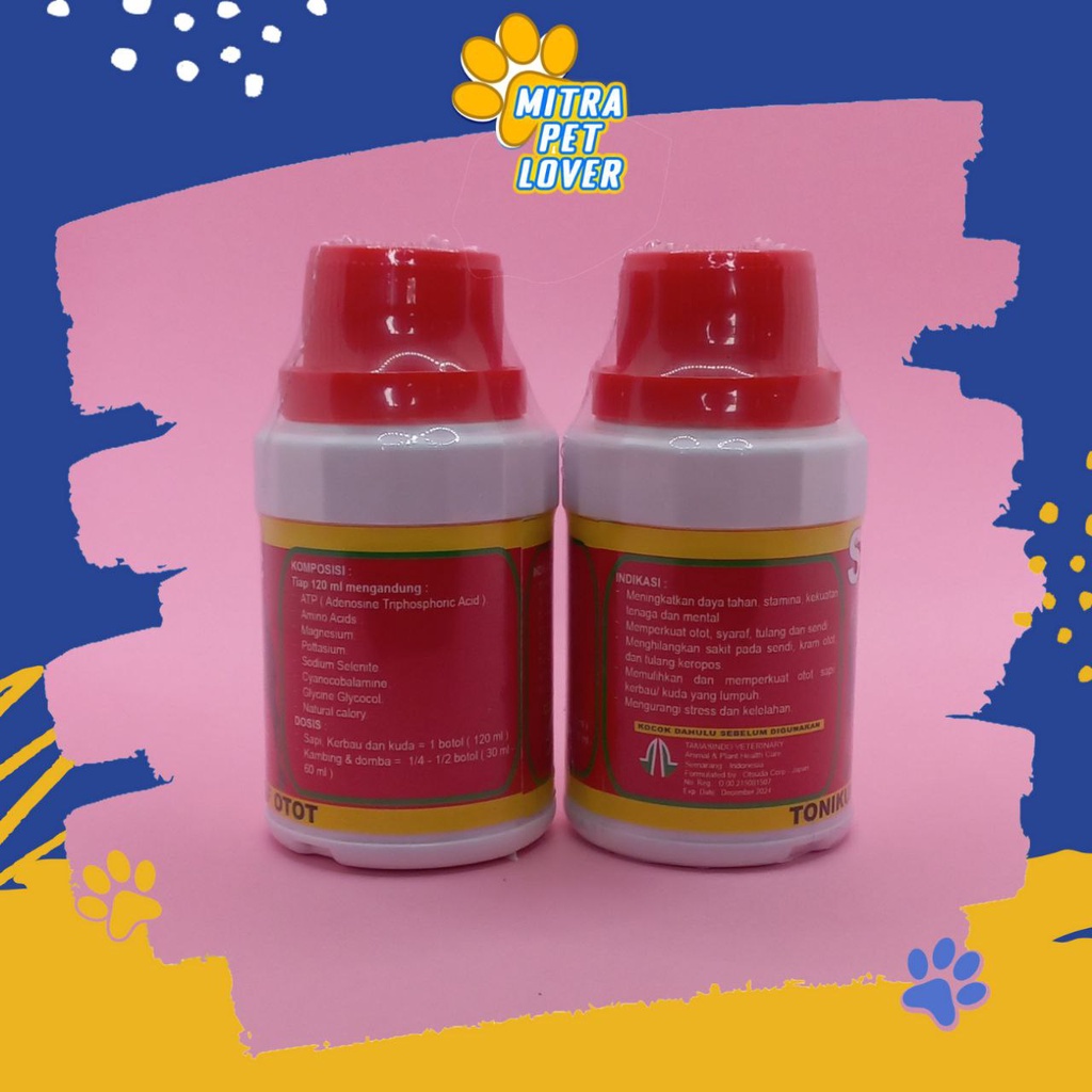 PENGUAT OTOT SYARAF SENDI &amp; TULANG TERNAK - SUPER TONIC 100 ML ORIGINAL - VITAMIN PENGUAT DAYA TAHAN STAMINA SAPI KAMBING KERBAU KUDA - KURANGI SAKIT KROPOS &amp; STRESS - MURAH - PET ANIMAL HEALTHCARE TAMASINDO OBAT HEWAN BINATANG PELIHARAAN MITRAPETLOVER