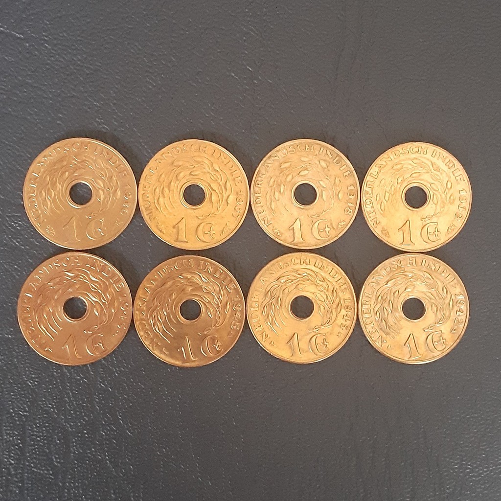 Uang kuno koin 1 Cent Nederlandsch Indie set tahun lengkap