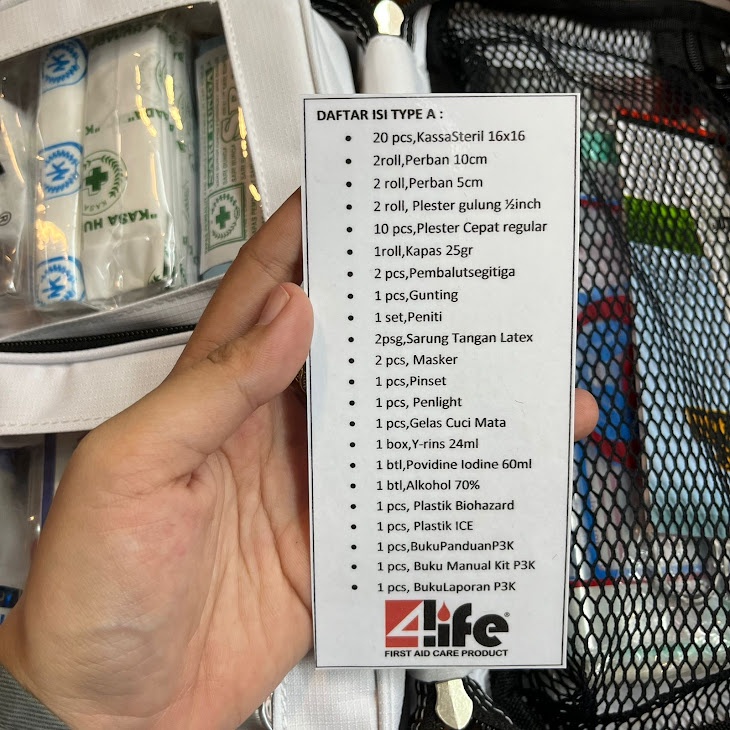4Life First Aid Kit / Tas P3K / White Bag Type A / Tas P3k 4life