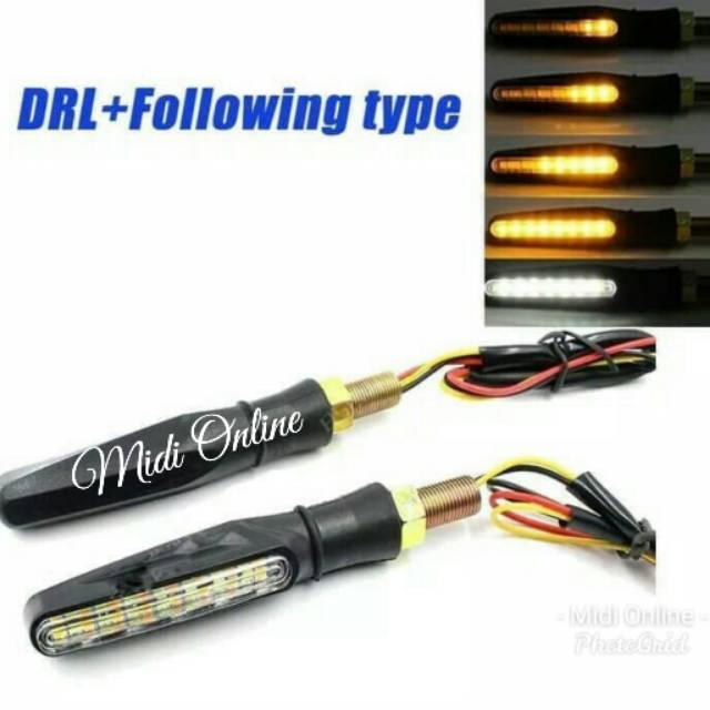 Lampu Sen Running Motor - Lampu Sein Led Running 2 Warna - Lampu Sein Motor Universal